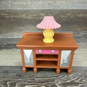 Fisher-Price Loving Family Dollhouse Hutch Pink Silver & Yellow/pink Lamp